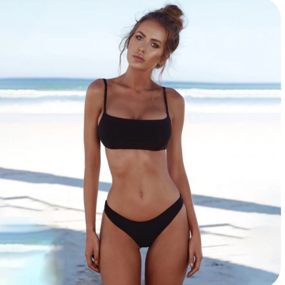 Boho Beach Hut Black Bikini Large Womens New Skimpy Sexy Beach Vacation